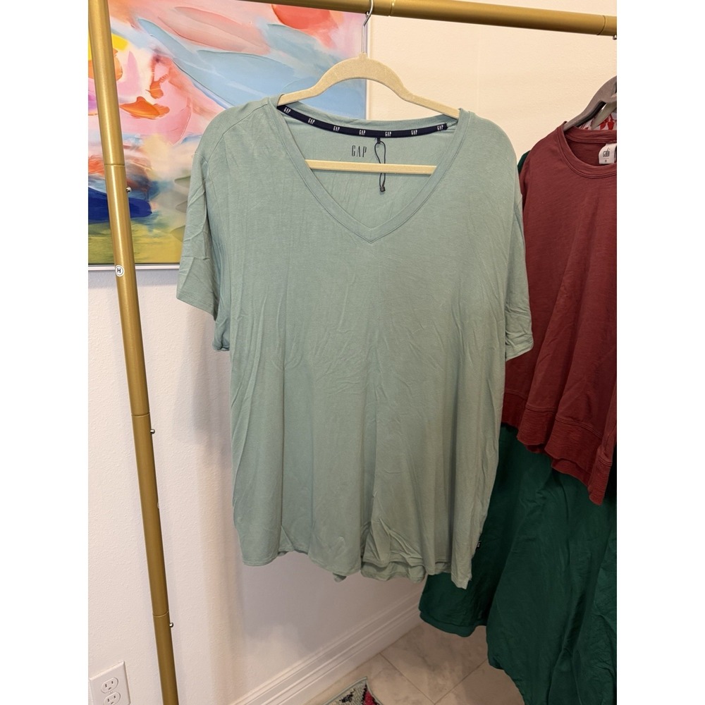Gap Women's Solid green Short Sleeve T-shirt XXL NWOT